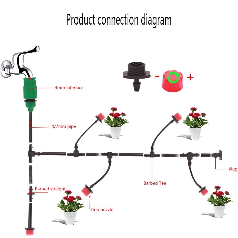 30M 50M Micro Drip Irrigation+Spray Watering Kits System Automatic Adjustable Dripper Atomizer Potted Plant Garden Greenhouses