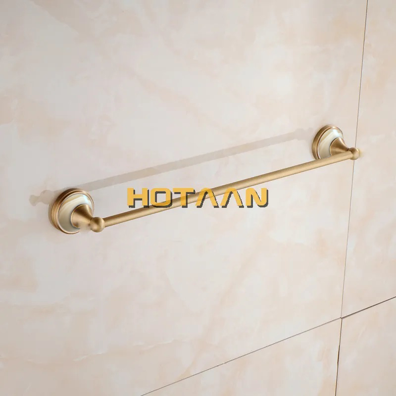 Antique Brushed Solid Brass Bathroom Accessories Sets European jade base Bathroom Hardware Sets Retro Bathroom Products: black