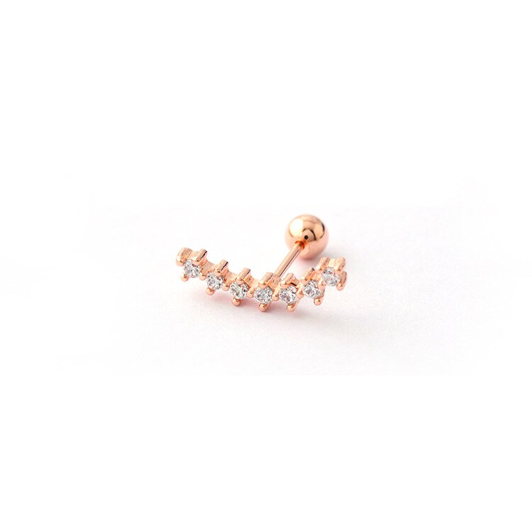 1Pc Zirkoon Rvs Oorstekers Earring Voor Vrouwen Leaf Kleine Helix Piercing Tragus Studs Kraakbeen Sieraden 2022: Rose gold white