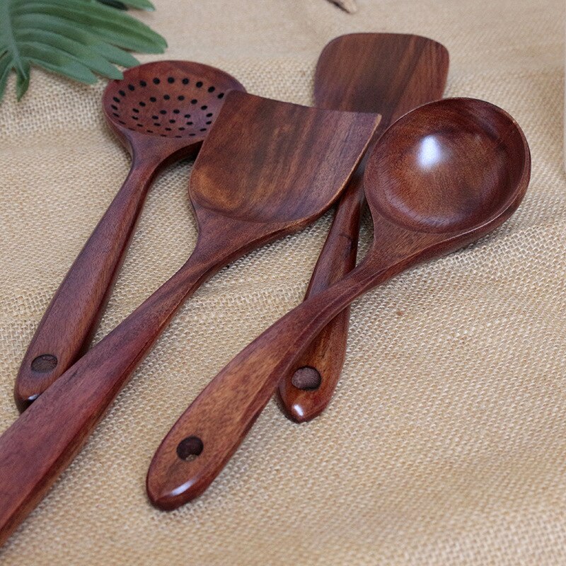 Wooden Cooking Utensil Non Stick Slotted Spoon Cooking Dinner Food Shovel Spatula Spoon Ladle Food Kitchen Tools