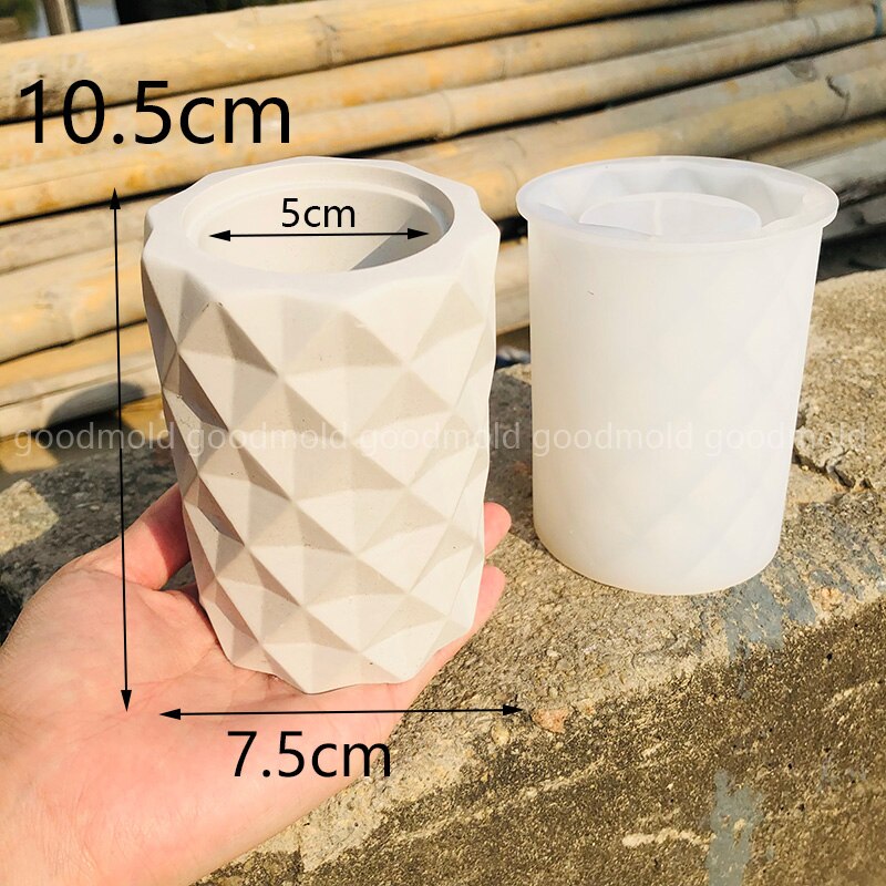 Terrazzo vase betonform unik cement penholder silikone form saftige plantekasser form lys kop form nordisk stil: C-form