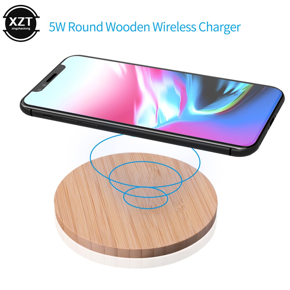 Portable 5W Qi Wireless Charger Slim Wood Pad For Apple iPhone 7 8 Plus Smart Phone Wireless Charging Pad For Samsung S7