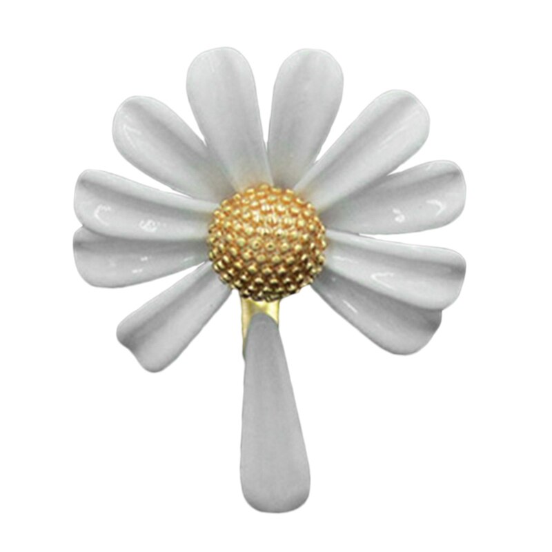 Frühling Weiße Emaille Gänseblümchen Blume Jahrgang Ringe Elegante Einfache Temperament Öffnung Gänseblümchen Ringe Für Frauen Schmuck Party