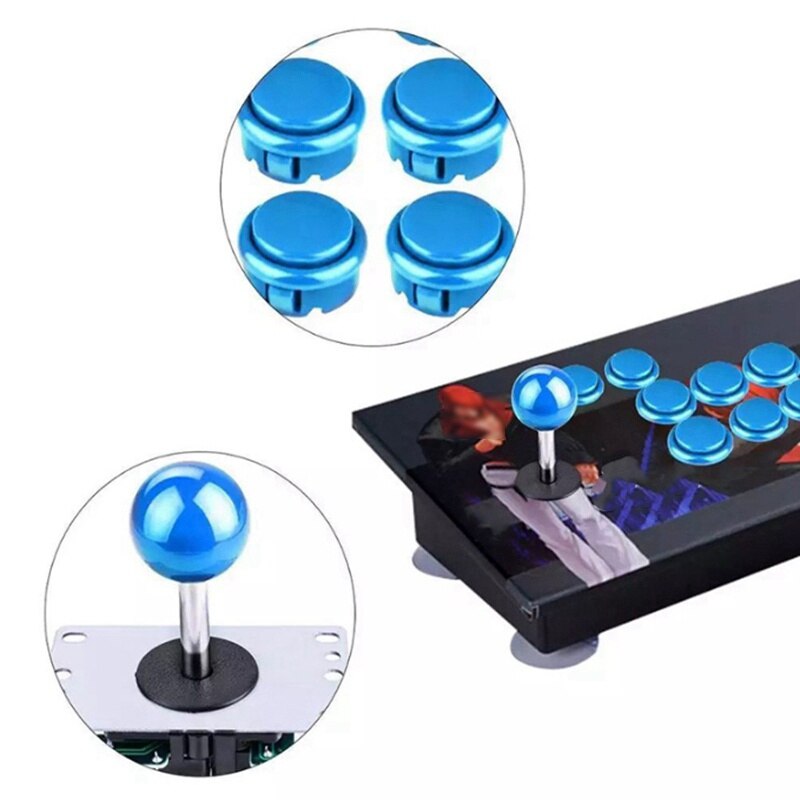 EG STARTS 2 spelers klassieke Arcade wedstrijd DIY kits USB Encoder naar PC Joystick 8 mogelijkheden sticker Chrome LED lichtknop 1 & 2 spelers munttoetsen voor Arcade Mame Raspberry Pi