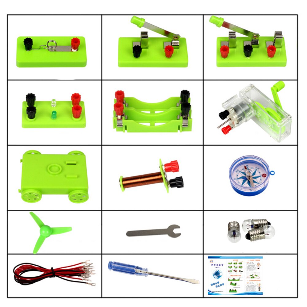 Basic Circuit Electricity Magnetism Learning Kit Physics Aids Kids Education Toy Protection DIY Assembly Experiment Teaching Aid