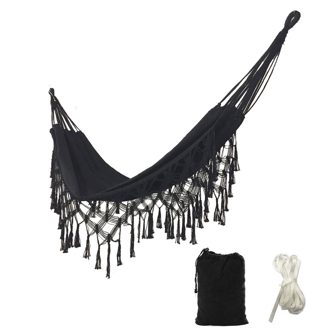 200Cm * 150Cm Hangmat Boho Stijl Braziliaanse Macrame Omzoomd Deluxe Dubbele Hangmat Netto Stoel Indoor Opknoping Swing Thuis decor