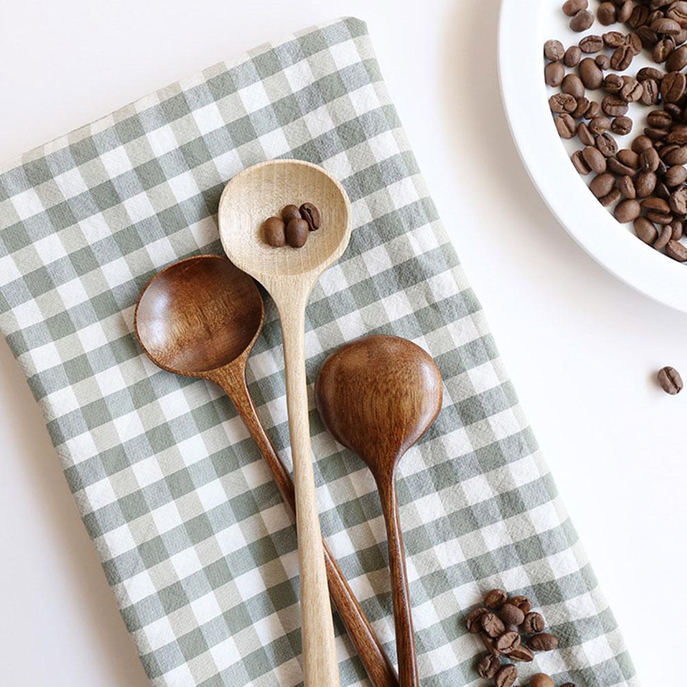 Japanese Style Wooden Soup Spoon With Long Straight For Picnic Handle Spoon Sauce Carry And Easy And To Mouth Suitable Wide T2B3