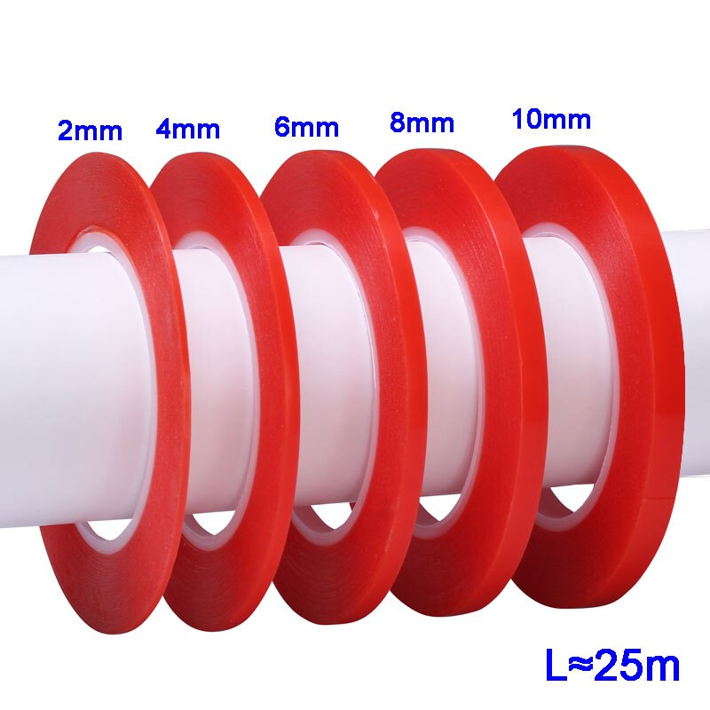 25 mt Wärme Beständig doppelseitige Transparent Klebeband Aufkleber 2mm 4mm 6mm 8mm 10mm Handy LCD Reparatur Werkzeug