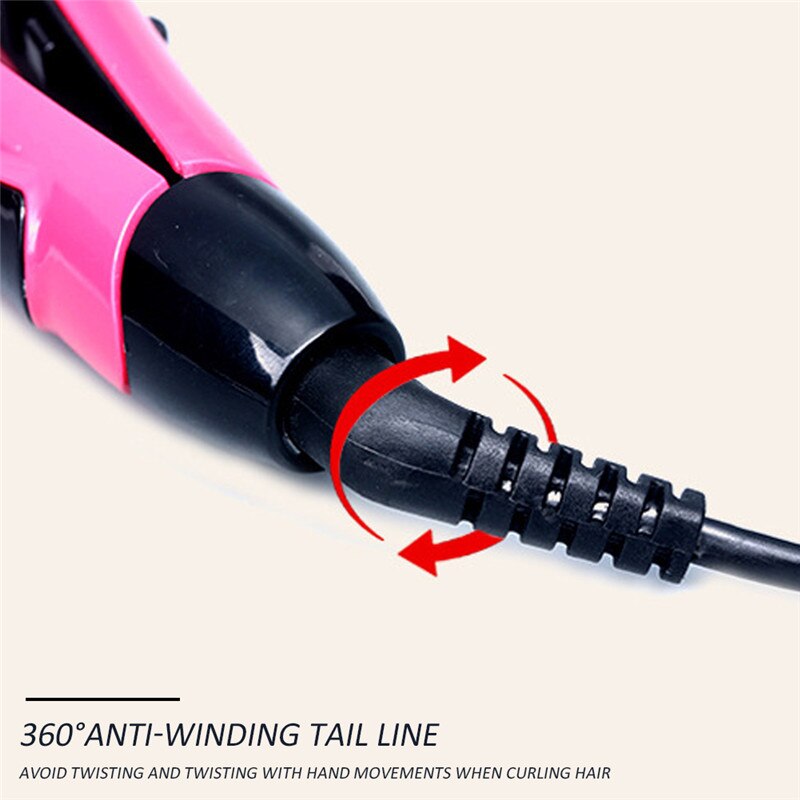 2 in 1 Pink Electric Straightening Iron & Curling Iron Hair Curler Hair Straightener Flat Irons Ceramic