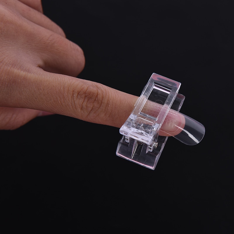 Valse nagels mal transparant volledige dekking polygel nagel tips schaal gereedschap met clip uv gel acryl snel verlengde valse nagels