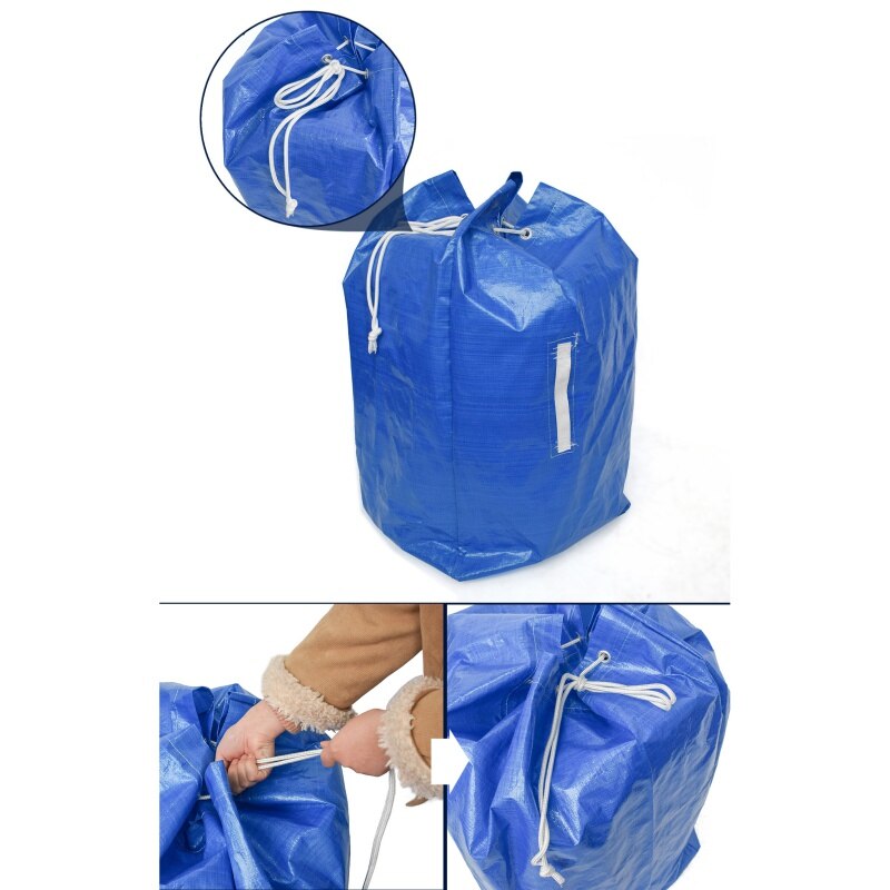 Multifunction Large Capacity Outdoor Garden Heavy Duty Leaf Bag Durable Reusable Waste Bag Blue Organizer Bag Portable M