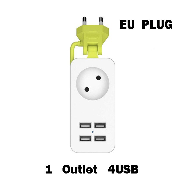 Flere bærbare rejser 1200w 1.5m 4 usb port oplader stik eu uk us stik stikdåse stik adapter til smartphones tablets: Eu 1 stik 4 usb