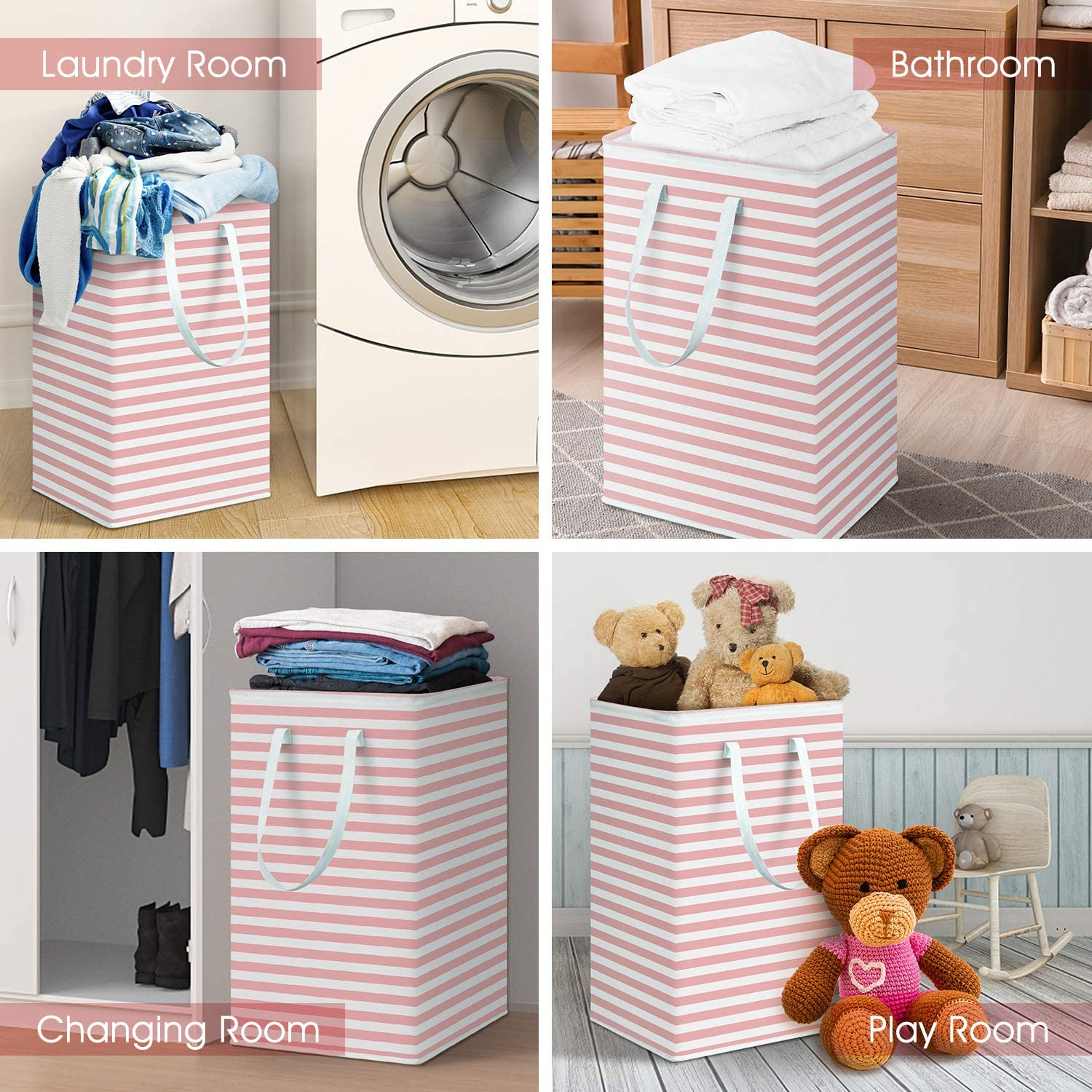 75L Laundry basket Large Clothes storage Basket with Extended handle for Storage basket Toys in Bedroom Foldable Hamper