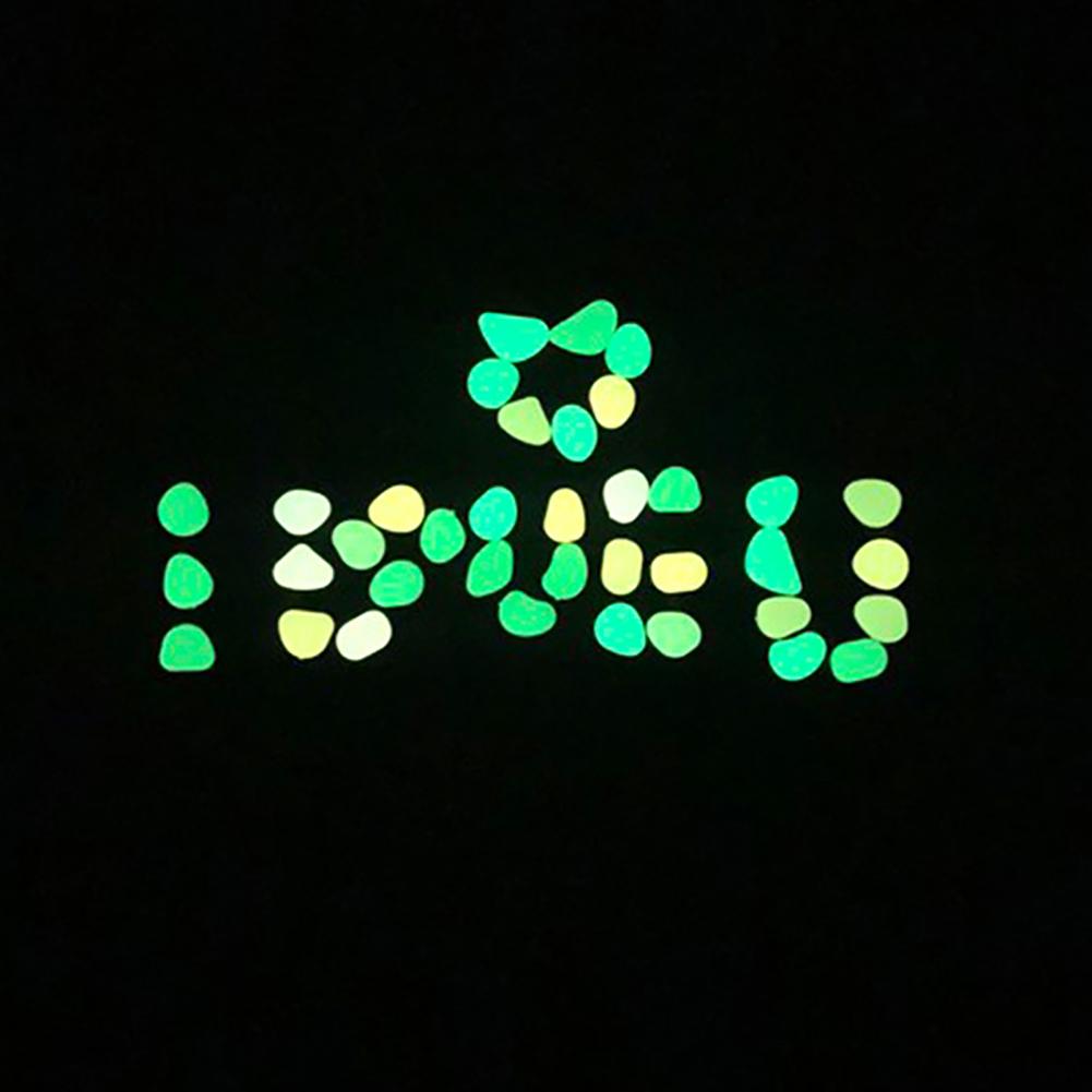 100Pcs Luminous Pebbles Eco-friendly Warm Light Resin Glow in the Dark Pebbles for Home