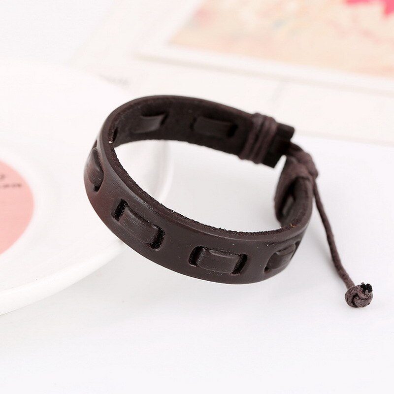 Gute Preis! Frauen Männer Armbänder Reine Hand Weben Leder Armband Einstellbar Armband Männer Schmuck: B014262