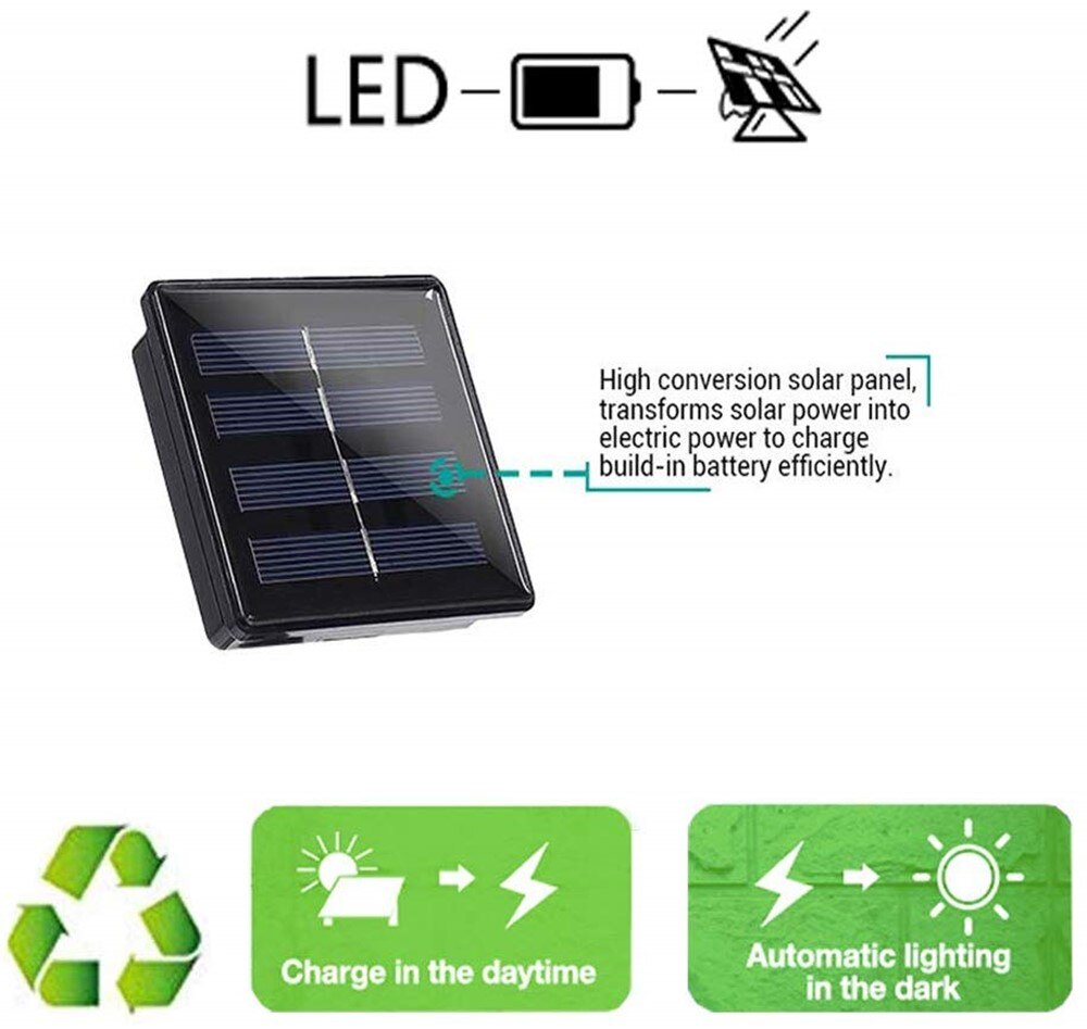 Tira de luces LED solares para interior/exterior, 45leds, 2835smd
