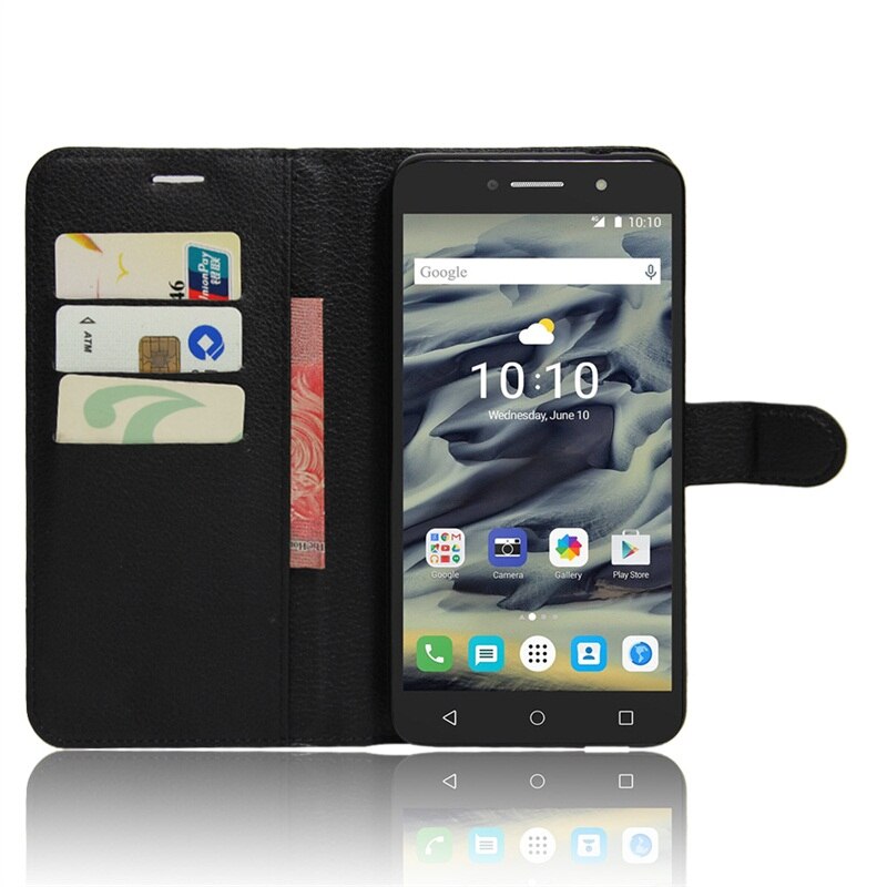 for Alcatel Pixi 4 (6) Cyboris cover For Alcatel Pixi 4 (6) 3G Pixi4 6.0 " Flip Lichi Holster PU Leather with card slot holders