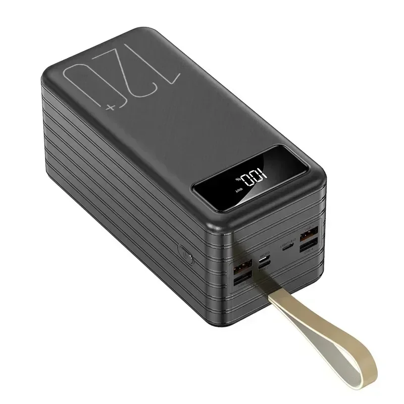 Banco de energía portátil de 120 W 120000 Batería externa del cargador Powerbank de carga súper rápida de alta capacidad mAh para IPhone Xiaomi Huawei: Negro