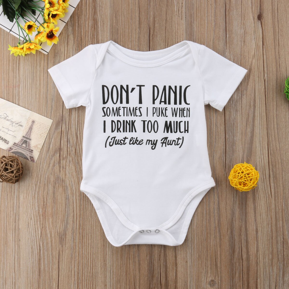 Adorable Baby Girl Boy Clothes Cute Newborn Infant Cloth White O Neck Babygrow Romper Jumpsuit Playsuit Outfit: 18M