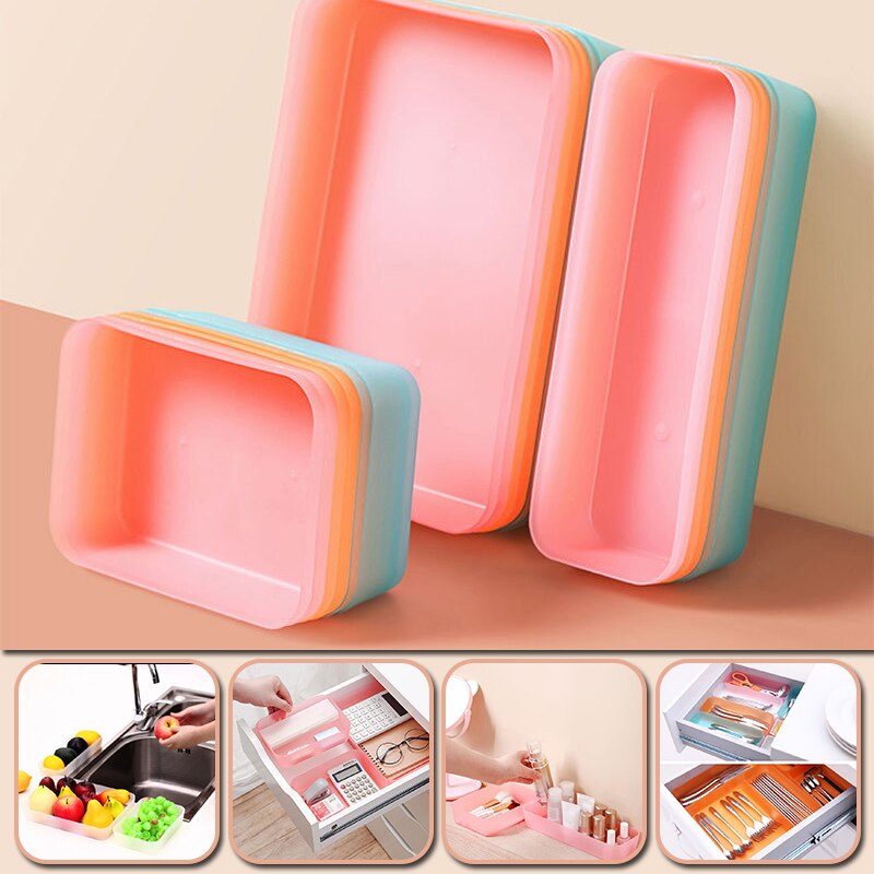 Storage Drawers Plastic Storage Organizer Drawers For Makeup Clothes Tableware Organizer Box Kitchen Desktop Organizer