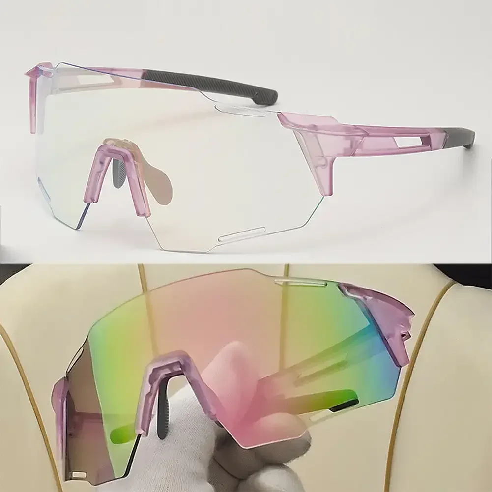 Cykelbriller fotokromiske cykelsolbriller  uv400 mtb sportsbriller udendørs cykelbriller cykel cykling fiskeudstyr: Grøn