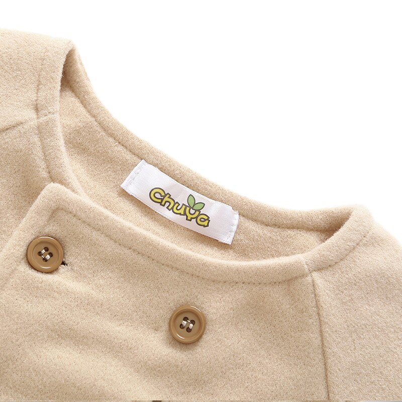Autunno della molla Del Bambino Del Bambino Delle Ragazze Dei Bambini Acrilico Manica Lunga Tuta Sportiva Casual di Colore Solido Doppio Petto Cappotti di Alta Qualità