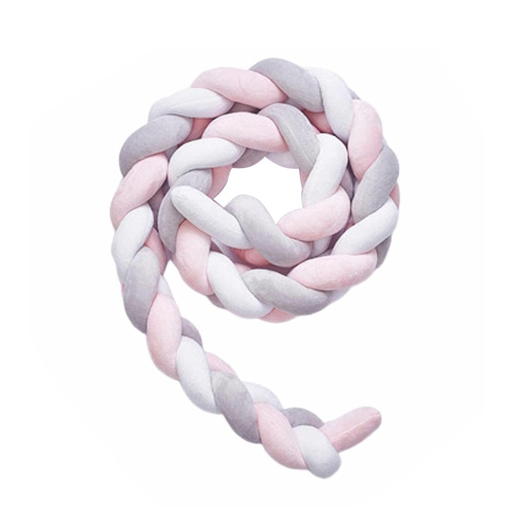 Rideau de lit à trois brins pour enfants, 200cm, oreiller en tricot, clôture de lit pour enfants, Protection du sommeil, décoration de berceau: Default Title