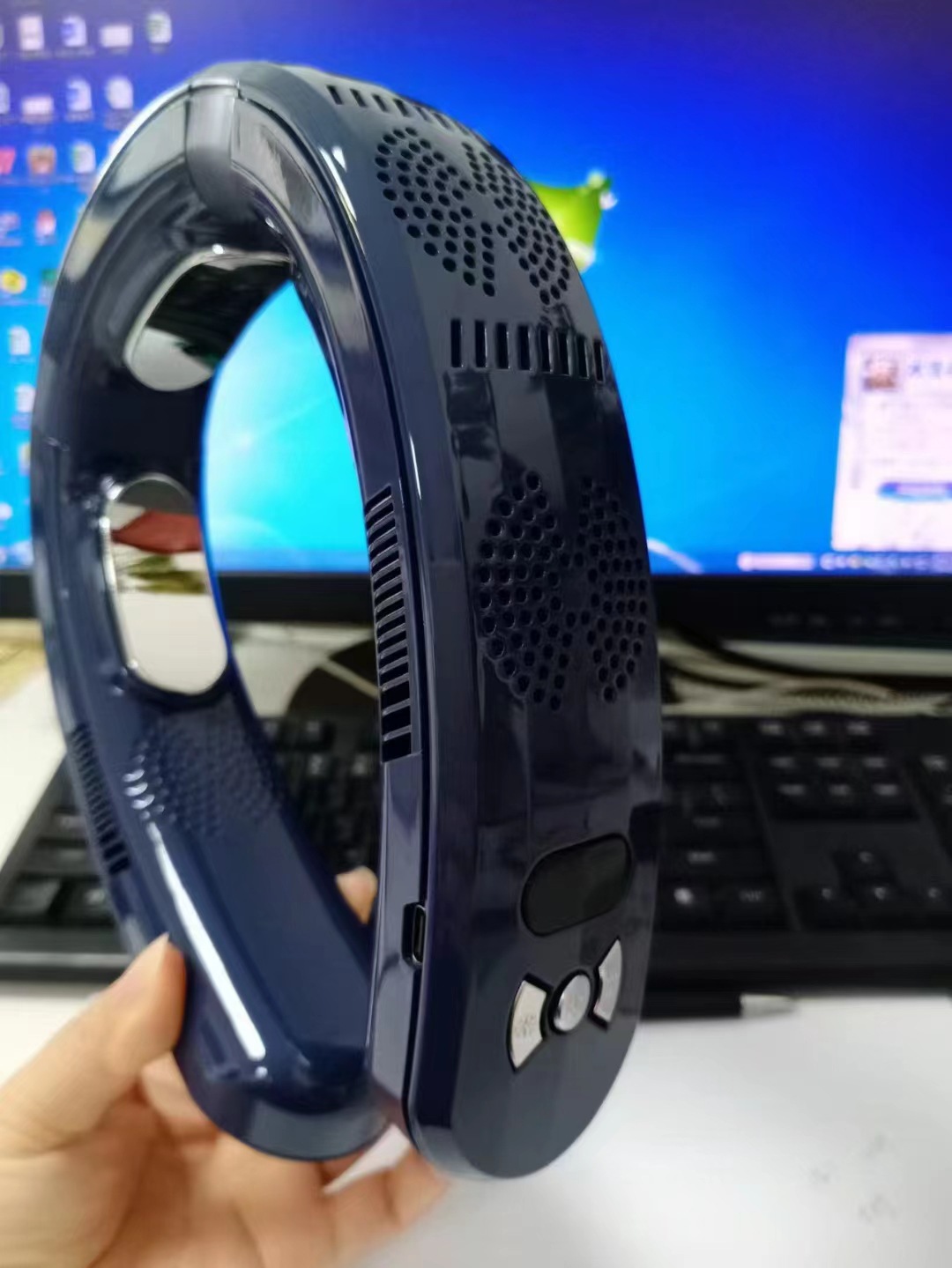 Tragbarer Hals Ventilator Mini-Klimaanlage Kühler klingen Verlierer Lüfter 6000mah USB wiederauf ladbare hängende Kühlung Heizung tragbare Lüfter