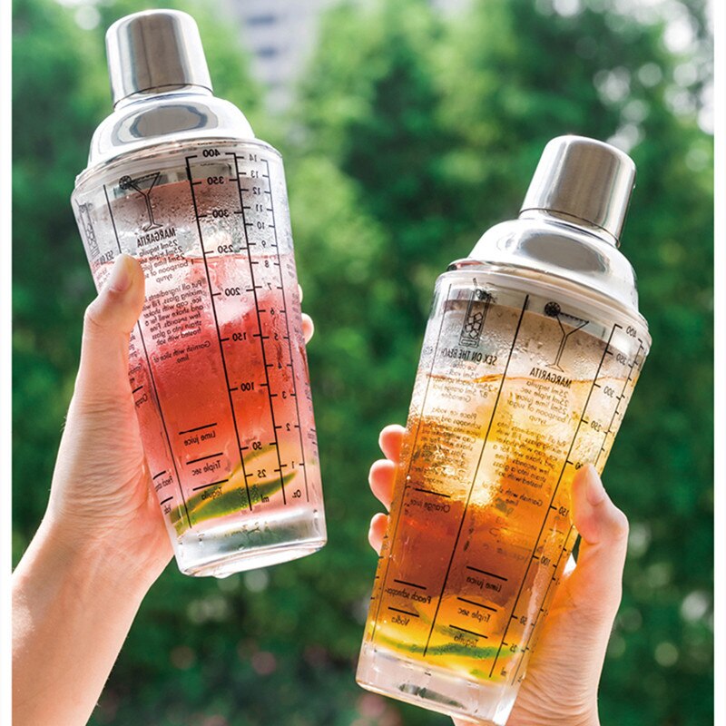 Scale Coctail Shaker Bartender Cocktail Mixer Hand Shake Glass, Juice Shake Glass Bar Tools