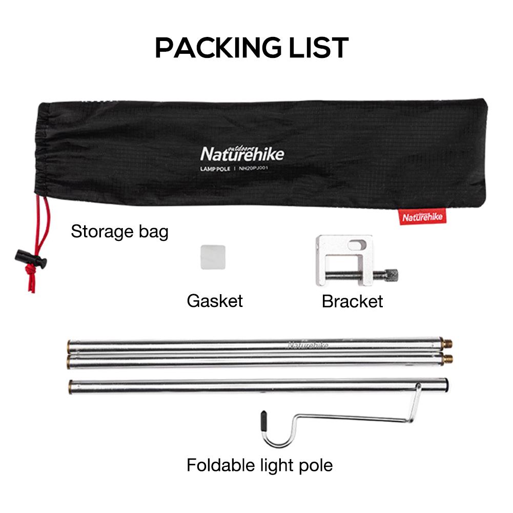 Outdoor Camping Table Folding Lamp Pole Portable Lightweight Aluminum Durable Light Lamp Lantern For Picnic Hiking Backpacking