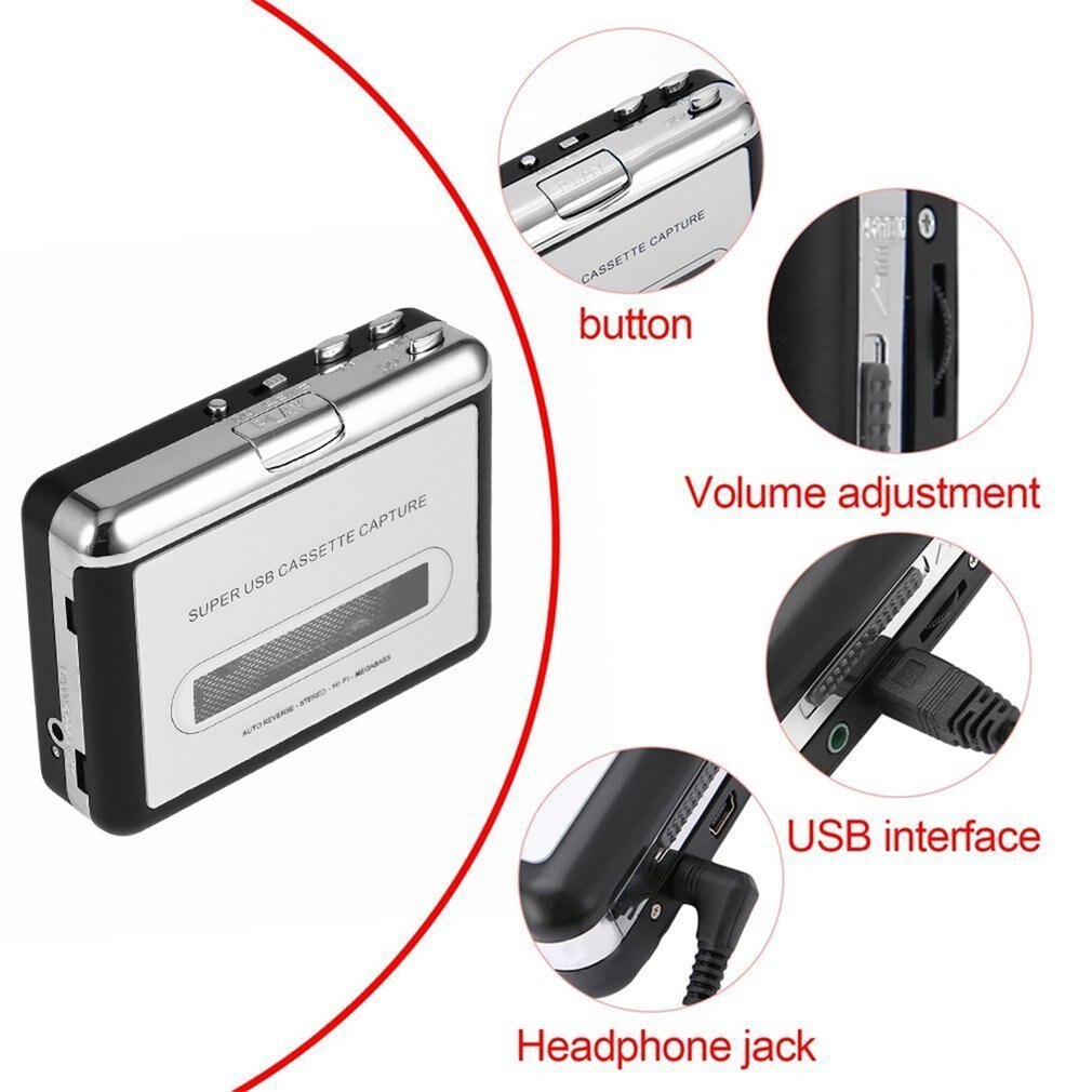 Lecteur numérique CD Portable usb 2.0 de supérieure, Super Cassette à MP3, musique, convertisseur, enregistreur de Capture + casque