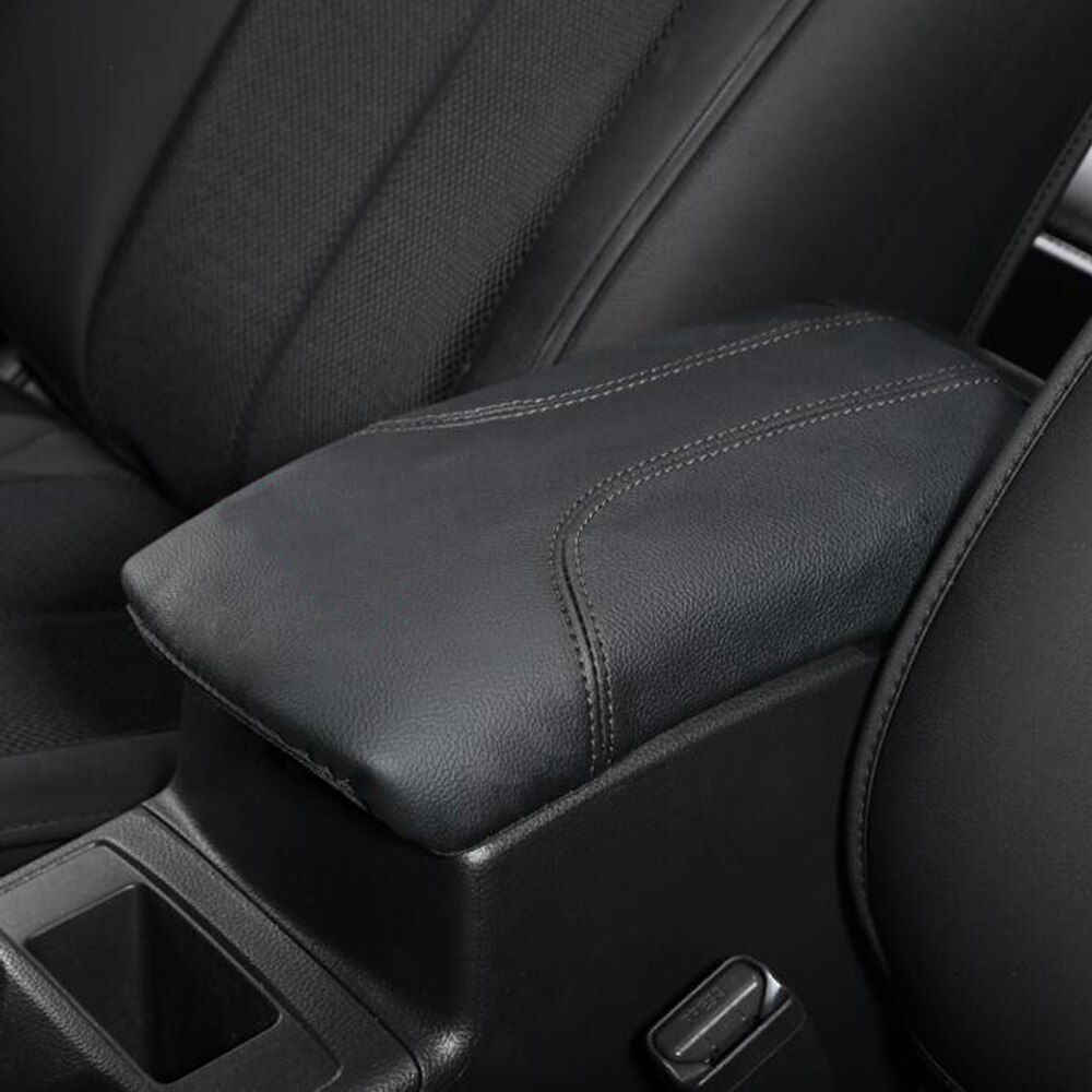 Armlænerboks Dæksel til Nissan X-trail T32 - PU Læder - Bil Styling Tilbehør: Sort linje