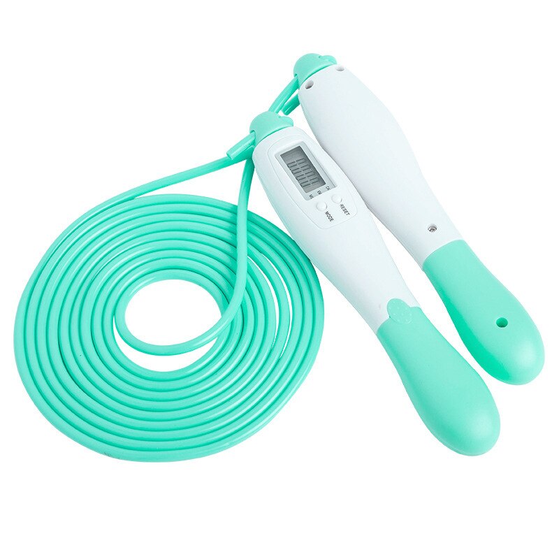 2022 digital sem fio contador de calorias pular corda esporte pesos exercício fitness corpo edifício sem fio digital pular cordas conjunto: Long rope green