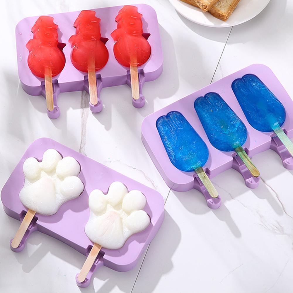 Moule à glace en silicone pour bâtonnets de glace, moules à glace recouverts, moules à glace pour enfants,  x8 moules en 7, 50 bâtonnets faits à la main, glace en bois  m0 l 2