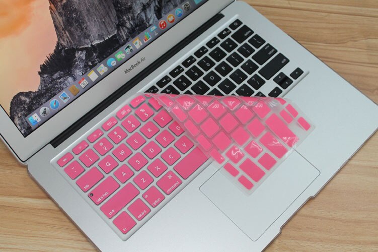 17 Colors US Keyboard Cover Silicone Skin Gel Case for Macbook Air 13" 15" 17"/Macbook Air Pro Protector: Pink