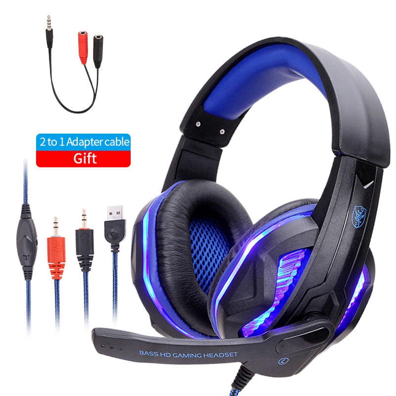 Gaming Headset - Wired Stereo Bass - With Mic - For PC, PS4, PS5