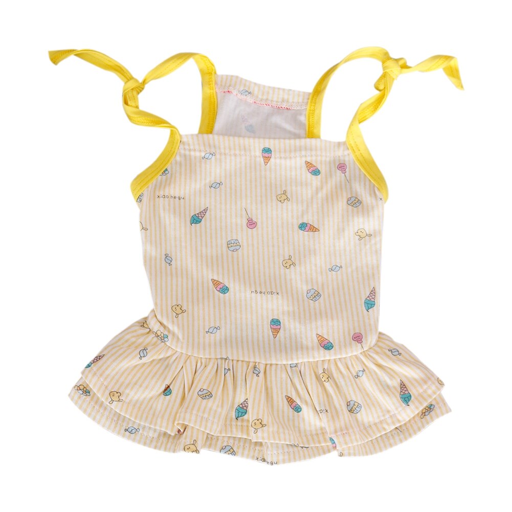 Kleine Hund Kleidung für Chihuahua Pudel Beagle Yorkies Hund Weste Welpen Felsen geschwollen Prinzessin Kleid Frühling Sommer Haustier Kleidung V: Gelb / XS