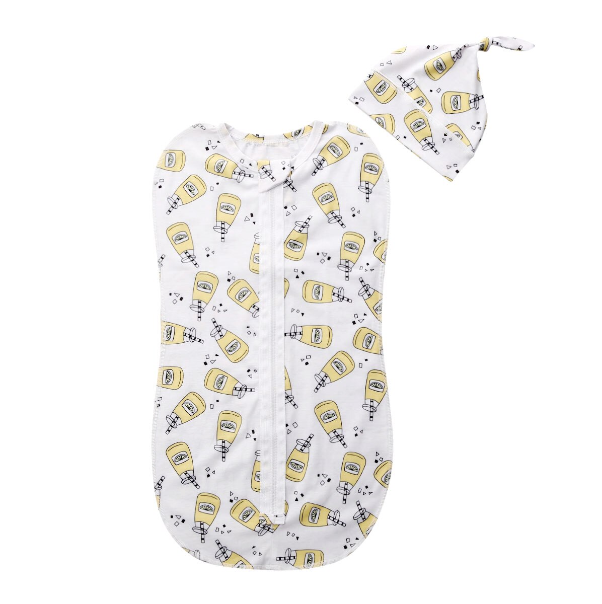 Pudcoco – couverture imprimée en coton pour -né, sac de couchage à fermeture éclair pour bébé, garçon et fille, 2 pièces, taille 0-6M: H / 6M