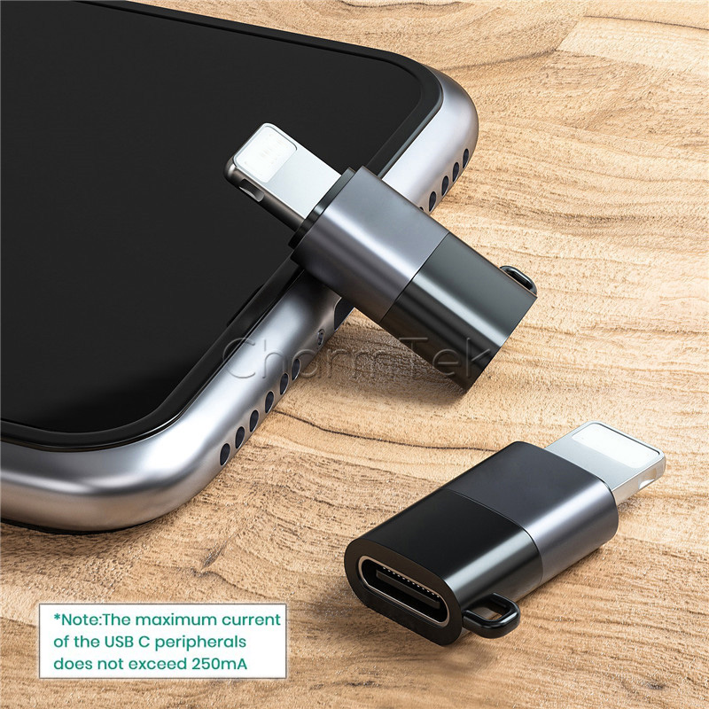 Adaptador USB C hembra a Lightning macho Dac para iPhone 12, 11, X, 8 Pro Max Mini