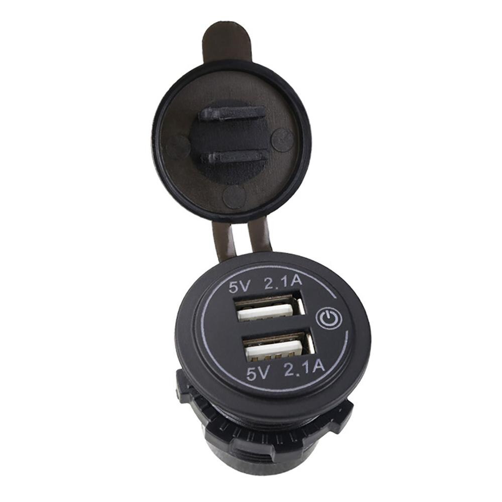 12V-24V Autolader Dual Usb Autolader Adapter Stopcontact Led Voltmeter Voor Auto Boot Marine motorfiets Mobiele Telefoon