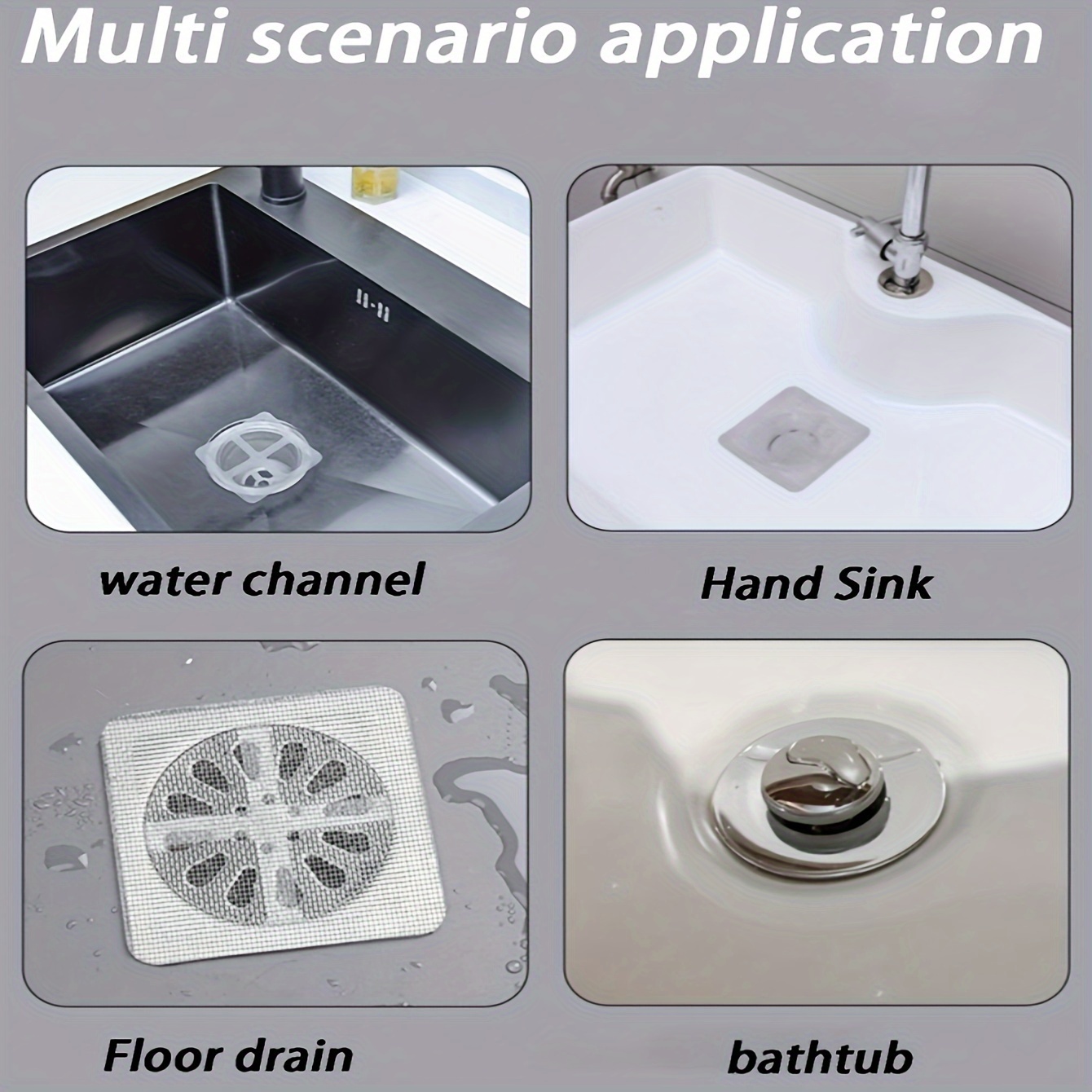 Autocollant de vidange de sol 10/20 pièces, filet de filtre à cheveux auto-adhésif anti-insectes pour salle de bain, filtre d'égout, filet de maille Anti-blocage de cuisine