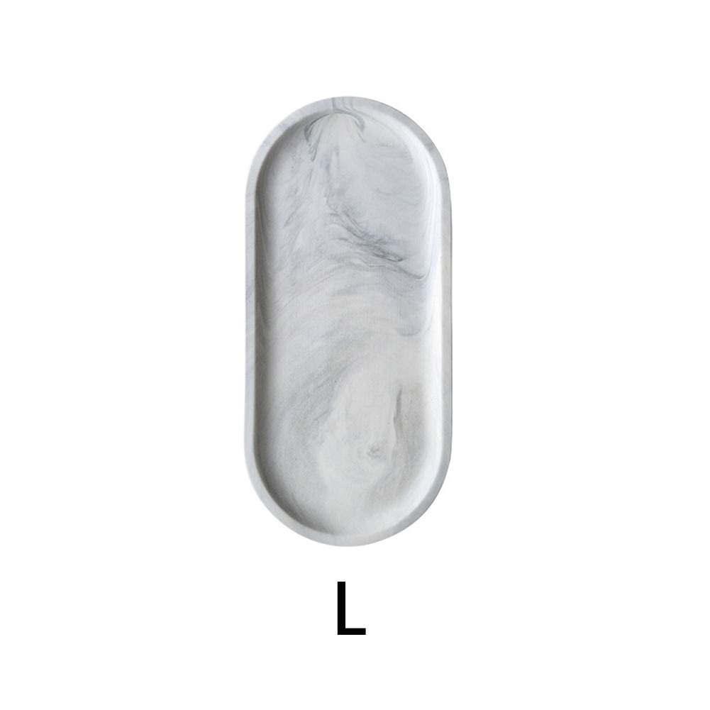 Oval marmor panne tallerken fruktfat fat tebrett dessert middagstallerken servise sett luksus hvit keramikk oppbevaringsbrett tallerken