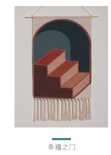 Boho Home Decor Macrame Wall Hanging Tapestry Cotton Tassel Handmade Woven geometric canvas Art background cloth tapestry: 9