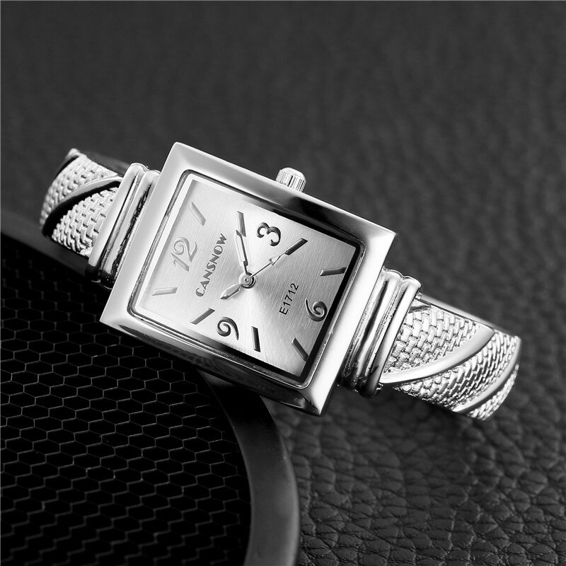 Women Luxury Rectangle Quartz Watches 2022 Stylish Rose Gold Bracelet Casual Wristwatches bayan kol saati: Silver White