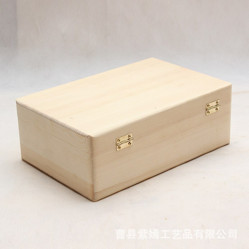 Wooden storage box wood color scottish pine rectangular flip solid wood box handmade craft jewelry box MJ1107