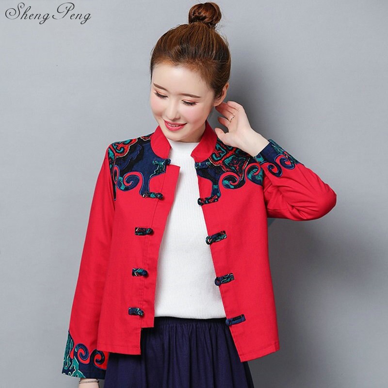 Traditional chinese clothing for women cheongsam top mandarin collar womens tops and blouses oriental China clothing V1738