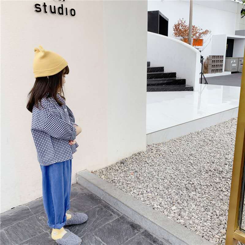 Chemise à manches longues à carreaux pour filles, produits d'automne pour enfants, style coréen