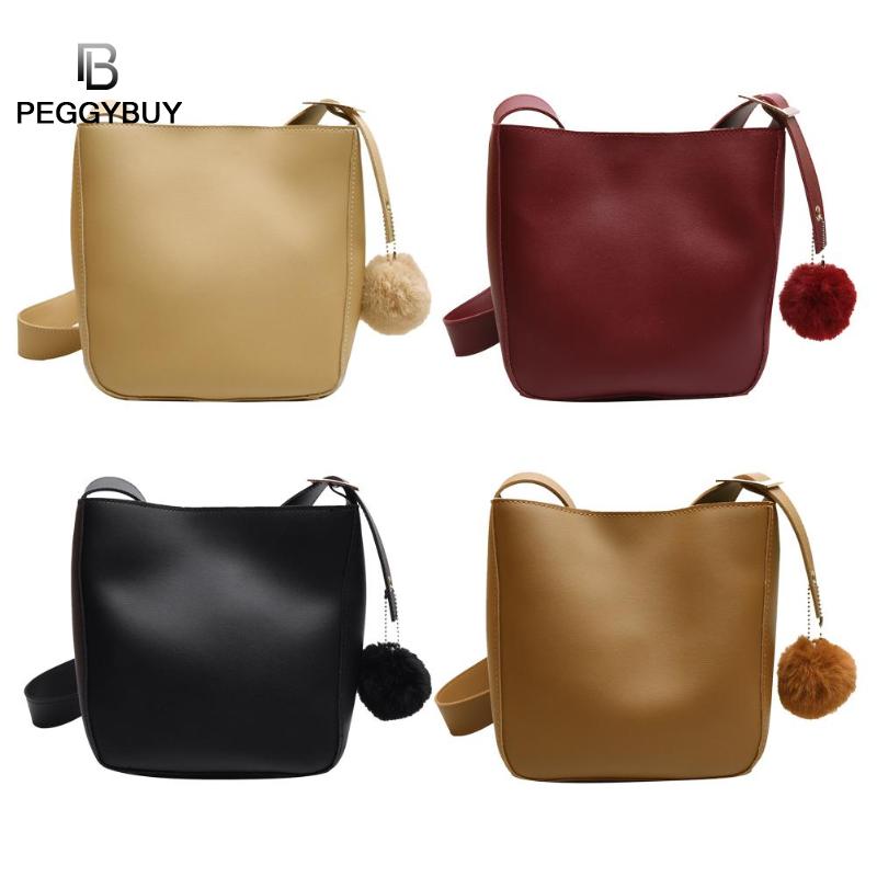 Vintage liten damedusk bøtteveske for luksushåndvesker kvinner skuldervesker kvinner pu lær skulder crossbody bag