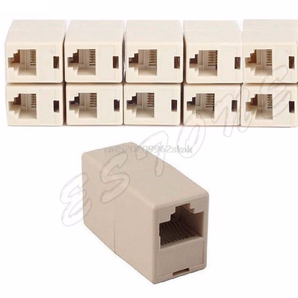 10pcs RJ45 CAT5 Coupler Plug Network LAN Cable Extender Connector Adapter