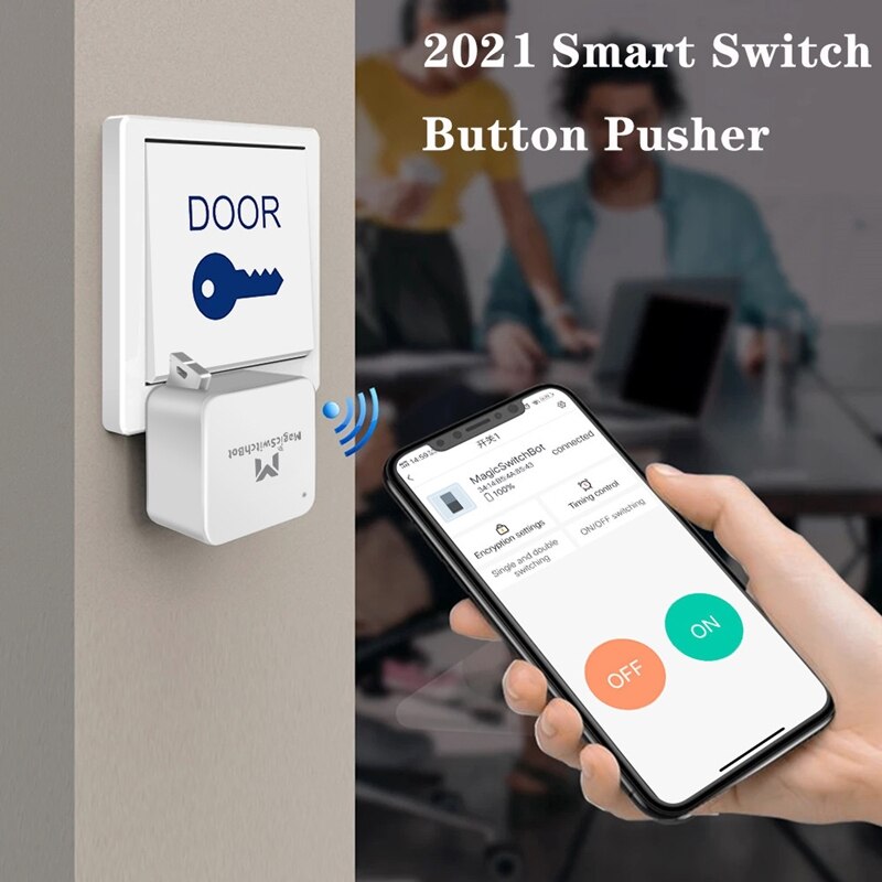 Smart hjem smart switch bot knapp pusher lampe led lys trådløs telefon bluetooth kontroll vegglampe bryter app timer kontroll